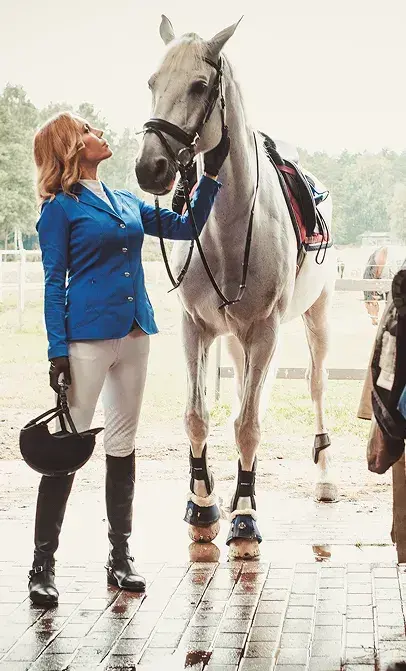 Business owner with a horse